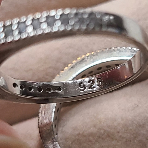 2 Carat Emerald Cut Sterling Silver Cubic Zirconia Wedding Set - Picture 4 of 5